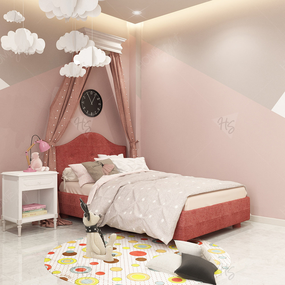 Trang trí phòng ngủ màu hồng cho bé gái